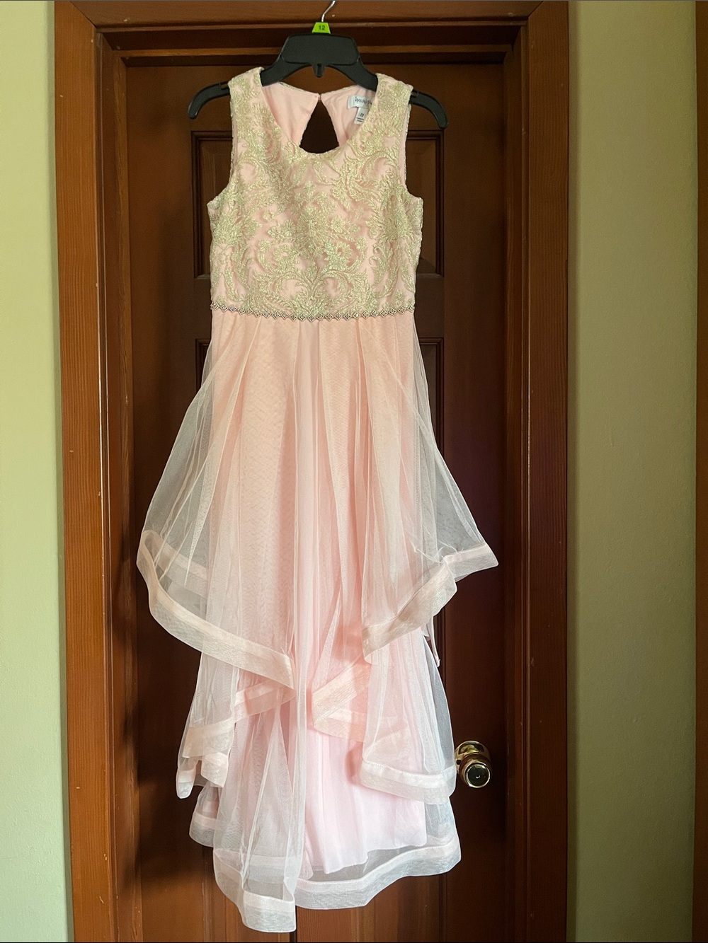 Speechless Girls Pink Embroidered Tulle High-Low Formal Dress